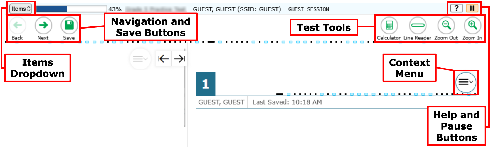 Sample Test Page Response Entry Overview