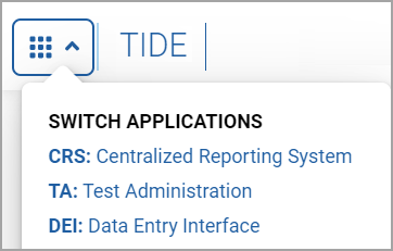 Menu drop-down to switch between systems
